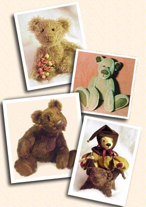 a collection of teddy bears in plush and mohair
